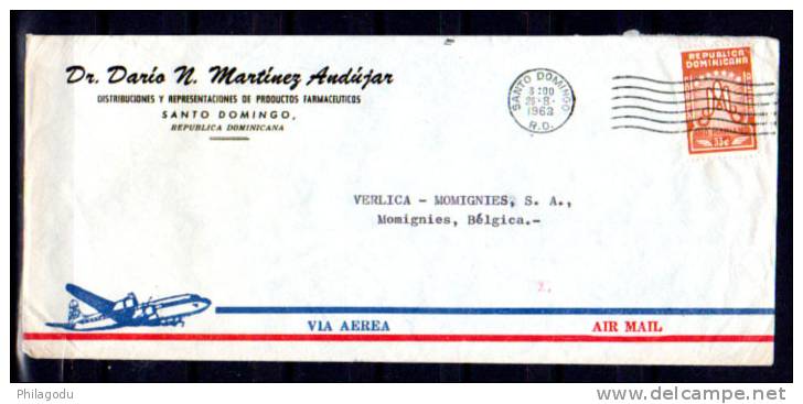 Dominicana 1962, Année Mariale, N° PA 94 Sur Lettre Vers Belgique - Christianity