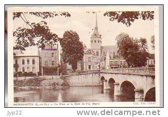 Jolie CP Ancienne 41 Romorantin Le Pont Et Le Quai De L'Ile Marin - Photo Combier Coll. Vve Leboul - Romorantin