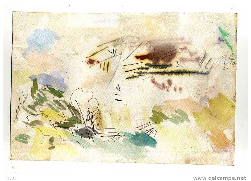 - MOULIN A VENT . AQUARELLE  NON SIGNEE . CACHET D´ATELIER LOUIS  NOGUE - Aquarelles