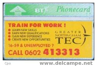 # UK_BT BTP173 Train For Work / Greater Nottingham Tec 5 Landis&gyr  4000ex Tres Bon Etat - BT Private Issues