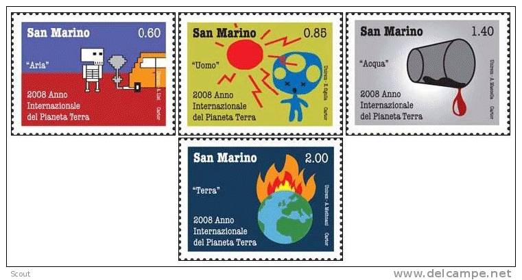 SAN MARINO - SAINT MARIN - 2008 - ANNO INT. PIANETA TERRA - 4 Valori ** - Unused Stamps
