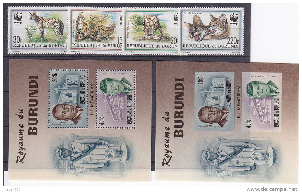 Burundi, BL10A/B, Nr 1758/1761 **, Michel = 24 Euro (XX06641) - Kennedy (John F.)