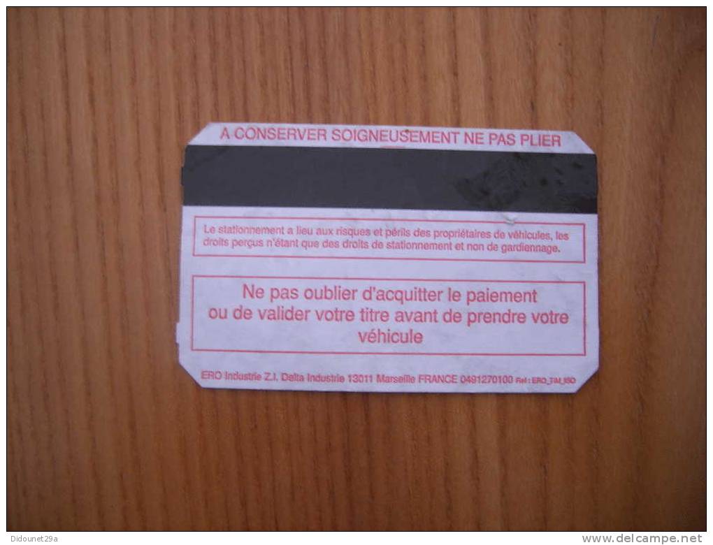 Carte De Parking Magnétique ERO INDUSTRIE "La Gestion Du Mouvement" (THONON 74200) - Parkeerkaarten