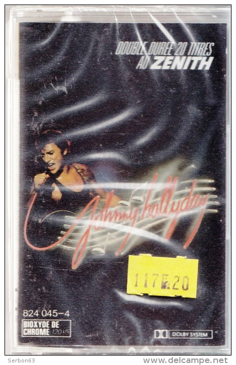 JOHNNY HALLYDAY CASSETTE AUDIO DOUBLE DUREE 20 TITRES AU ZENITH  NEUVE SOUS SON FILM PLASTIQUE- NOTRE SITE Serbon63 - Audiokassetten