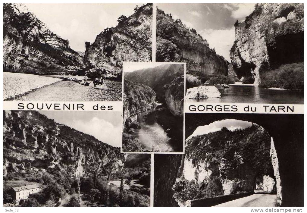 GORGES DU TARN  -  Train De Barques-Détroits-Cirque Des Baumes-Tunnels (CARTE NEUVE SUPERBE ETAT, NI VOYAGEE, NI ECRITE) - Autres & Non Classés