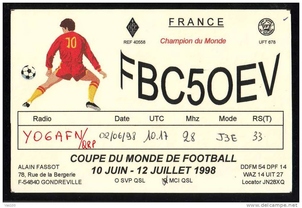 Amateur Radio Station,Coupe Du Monde De Football France 1998 PC,World Football Cup ´98 (E) - 1998 – Frankreich