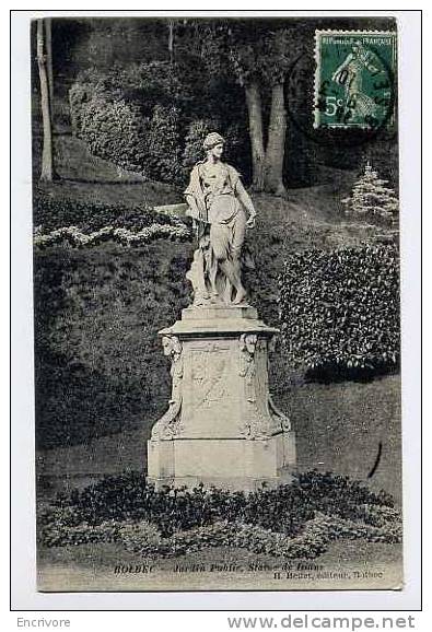 Cpa BOLBEC Jardin Public Statue De Diane -ed Bellet - Bolbec