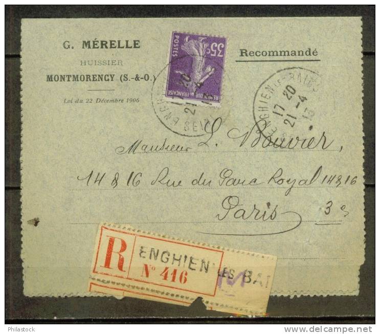 FRANCE N° 142 Obl. S/ Lettre Entiére Recommandée - Lettres & Documents