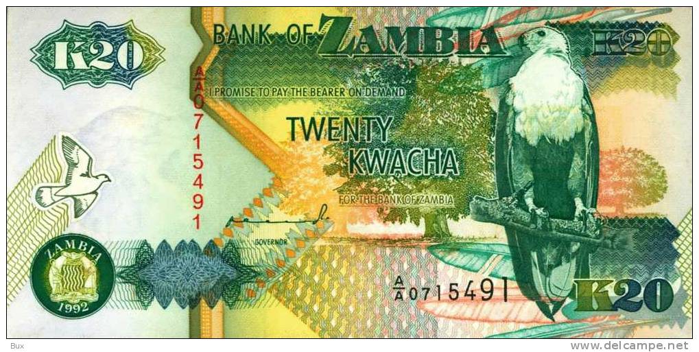 ZAMBIE - 20 KWACHA   CONDIZIONI COME DA FOTO CART 45 - Zambia