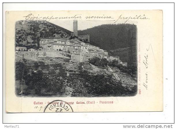 Lazio CATINO Rieti Panorama 1912 Viaggiata - Altri & Non Classificati