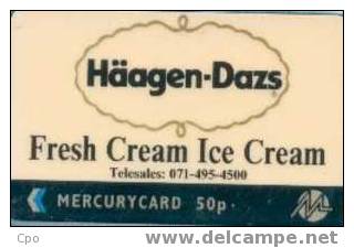 # UK_OTHERS MERCURY-MP133 Haagen-Dazs 0,5 Gpt 04.91 4308ex Tres Bon Etat - [ 4] Mercury Communications & Paytelco