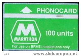 # UK_OTHERS OFFSHORE-Marathon-RA1 For Use On Brae (white On Green) 100 Landis&gyr   Tres Bon Etat - [ 2] Oil Drilling Rig