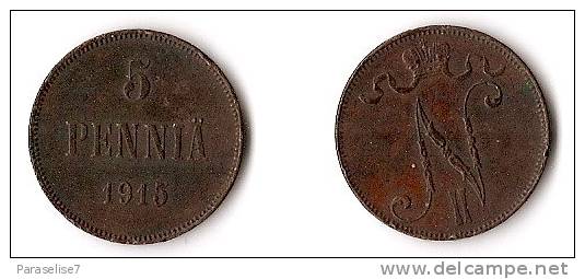 FINLANDE    5   PENNIA     1915  NICOLAS II - Finland