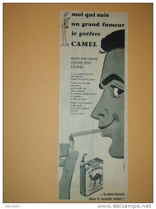 +++Pub TABAC CAMEL Grand Fumeur 1956 - Pubblicitari