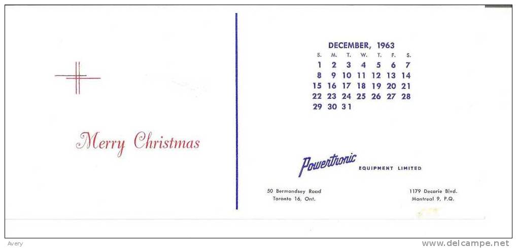 Powertronic Equipment Limited Merry Christmas Toronto, Montreal 9in X 41in 23cm X 10cm - E