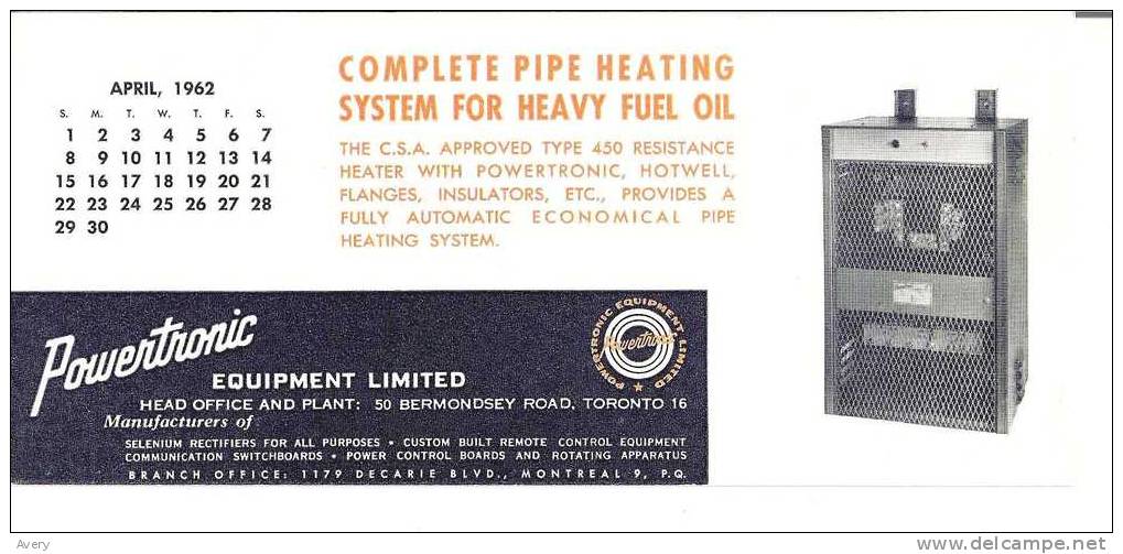 Powertronic Equipment Limited Complete Pipe Heating System For Heavy Fuel Oil Toronto, Montreal 9in X 41in 23cm X 10cm - E