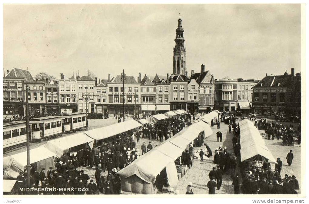 MIDDELBURG (Pays Bas) Place Marché Jolie Vue - Middelburg