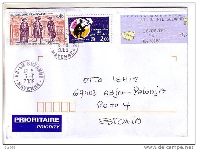 GOOD FRANCE Postal Cover To ESTONIA 2009 - Good Stamped - Storia Postale