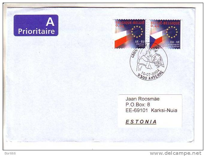 GOOD BELGIUM Postal Cover To ESTONIA 2004 - Good Stamped: EU - Czech / Poland - Briefe U. Dokumente