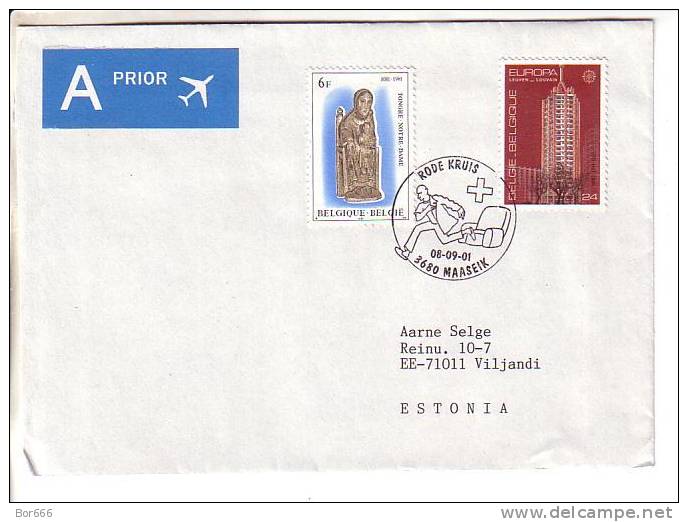 GOOD BELGIUM Postal Cover To ESTONIA 2001 - Good Stamped: Tongre; Europa - Lettres & Documents