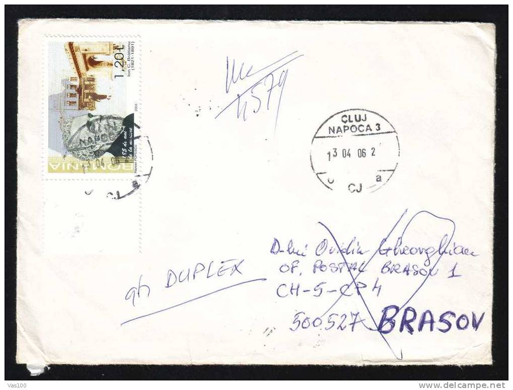 Pmk VERY RAR 14 On Registred Cover  From Cluj Sent To Brasov ! ! ! - Covers & Documents