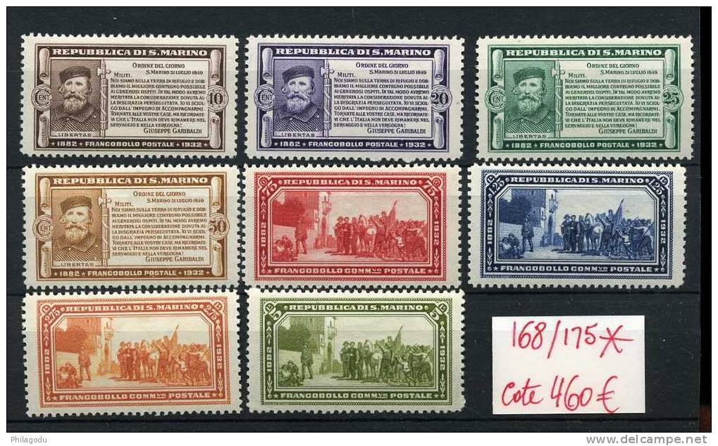 Garibaldi 168/175  +    Sassone  Cote 460 €  Linguelatta - Unused Stamps