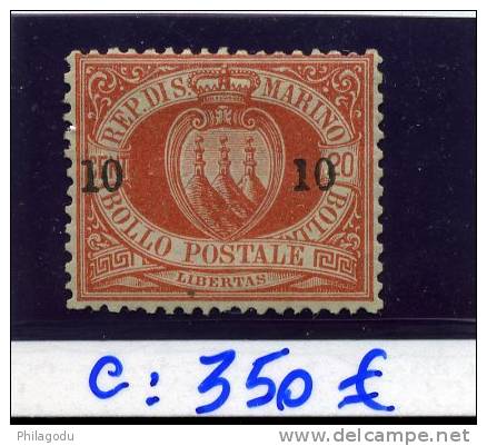 RSM 11(*) Sans Gomme       Cote 350 € - Unused Stamps