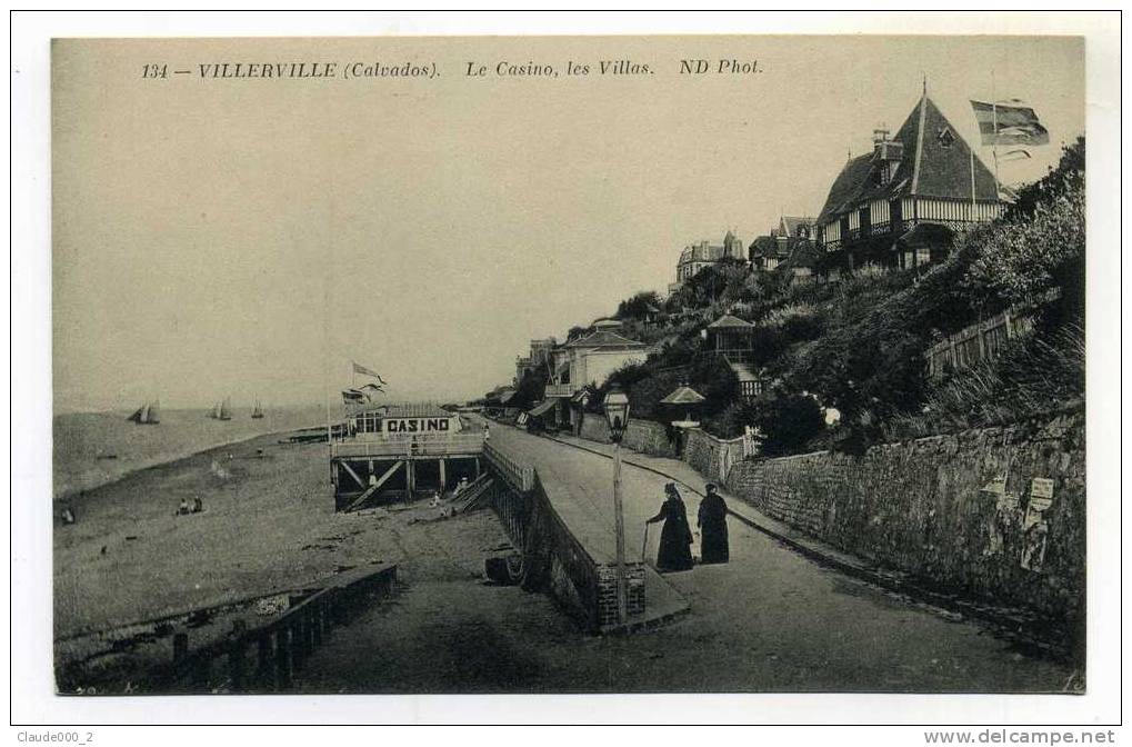 CPA . VILLERVILLE . Le  Casino Et  Les  Villas  Animée. Voir Recto - Verso    (D719) - Villerville