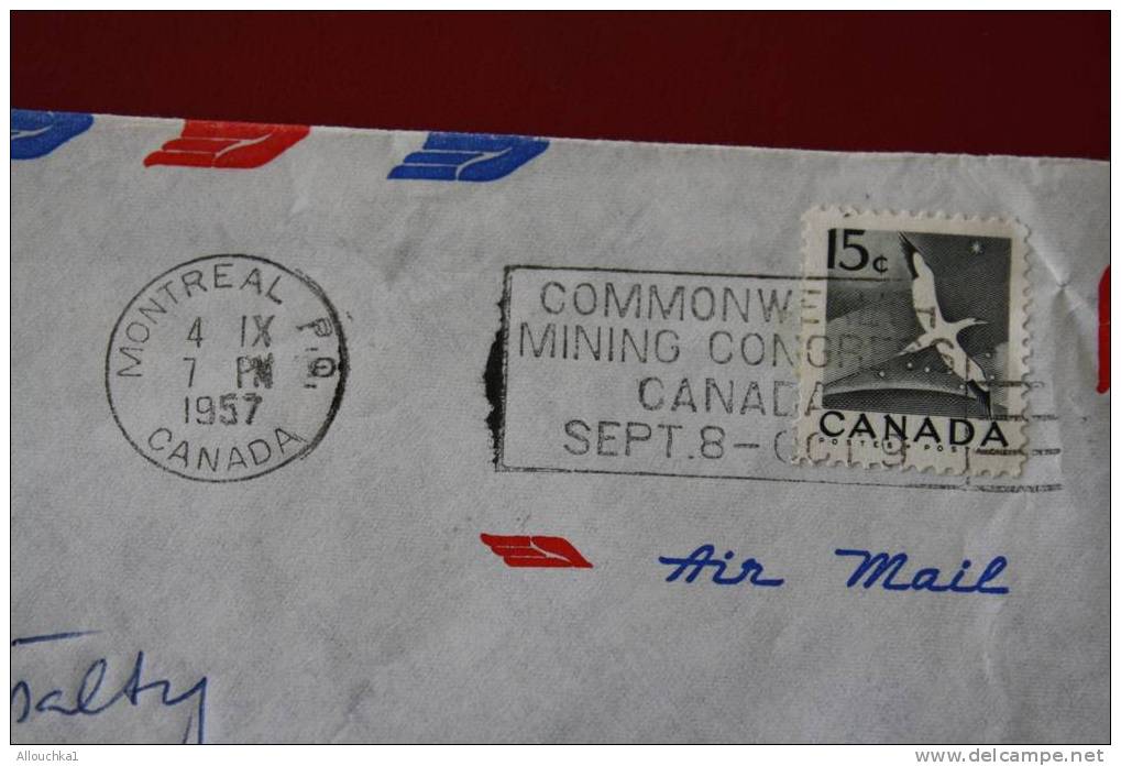 1957 LETTER MARCOPHILIE LETTRE DE MONTREAL CANADA POUR GLARNS EN SUISSE  PAR AVION - Airmail