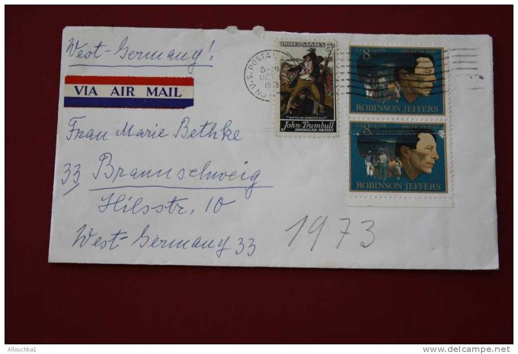 1973 LETTER MARCOPHILIE LETTRE USA ETATS UNIS AMERIQUE UNITED STATES BOGOTA N.JERSEY P/ BRAUNSCHWEIG WEST GERMANY - Postal History