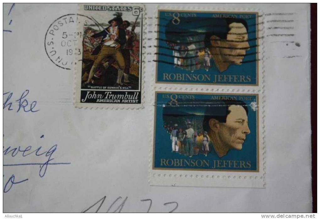 1973 LETTER MARCOPHILIE LETTRE USA ETATS UNIS AMERIQUE UNITED STATES BOGOTA N.JERSEY P/ BRAUNSCHWEIG WEST GERMANY - Postal History