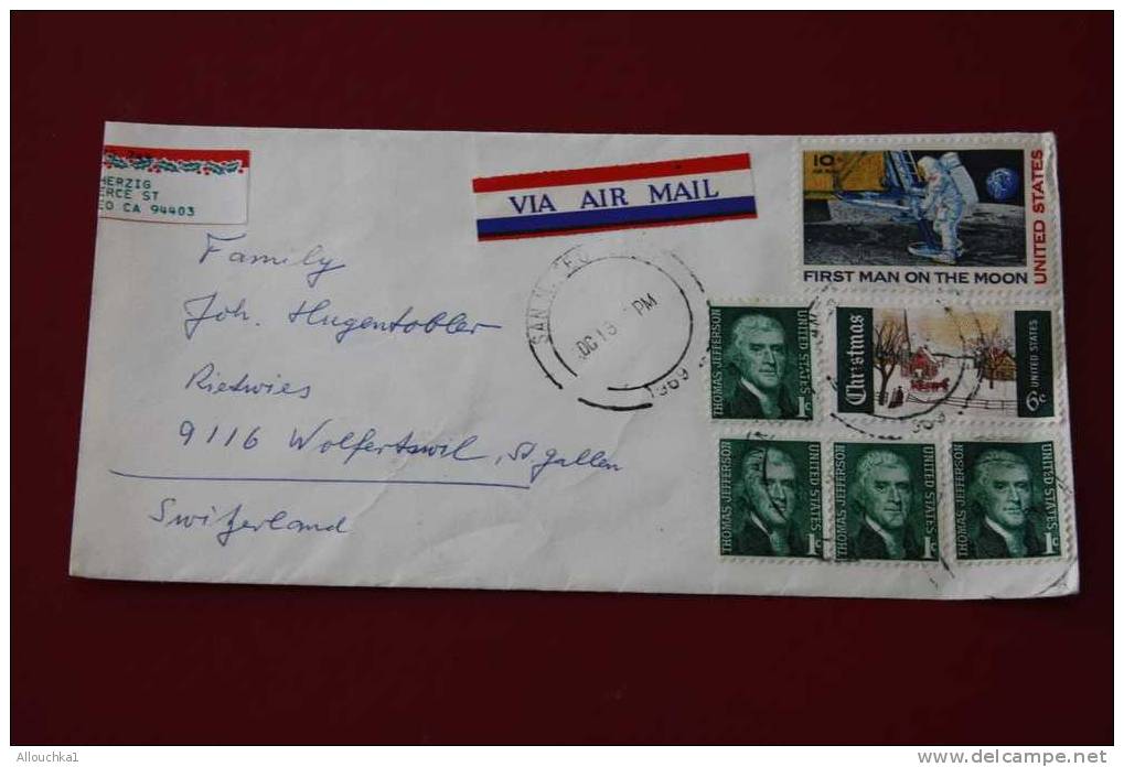 1969 LETTER MARCOPHILIE LETTRE USA ETATS UNIS AMERIQUE UNITED STATES: SAN DIEGO CALIFORNIE   POUR ST GALLEN  SUISSE - Postal History