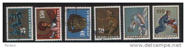 1962 Yugoslavia - ART ARTS - Mi. 1026-1031 - Used - Icon Fresco Ancient Roman Rome - Oblitérés