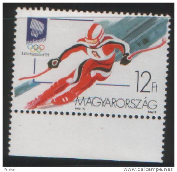 Hungary Ungarn - 1994 - Lillehammer Winter Olympics - Mi. 4275 - Hiver 1994: Lillehammer