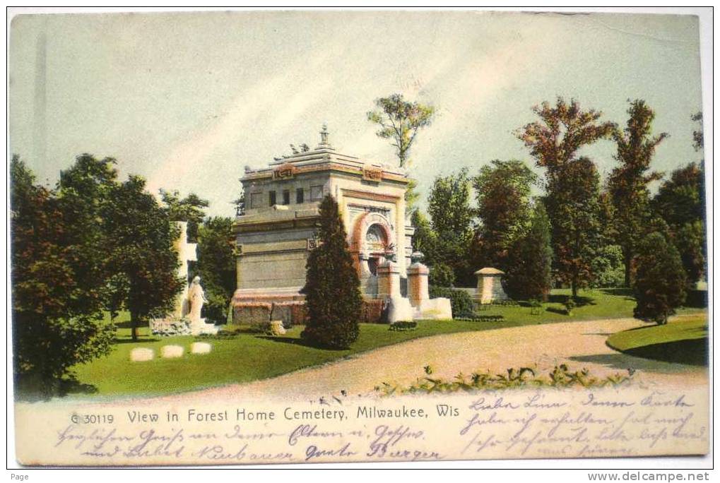 Milwaukee,View In Forest Home Cemetery,1908,Bärnau,Bayern, - Milwaukee