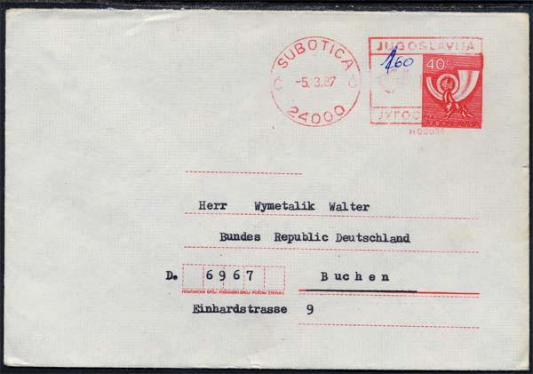 YOUGOSLAVIE / Entier Postal "cor De Poste" Voyage Pour L Allemagne - Autres & Non Classés