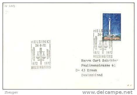 FINLAND 1972 EUROPALIA POSTMARK - Brieven En Documenten