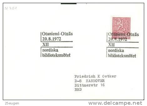 FINLAND 1972 EUROPALIA POSTMARK - Cartas & Documentos