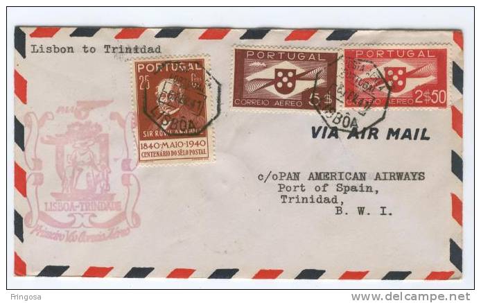 Primeiro Voo Correio Aéreo Lisboa  Trindade - X0005 - Storia Postale