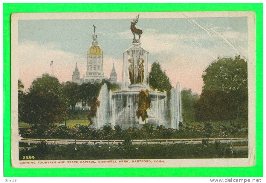 HARTFORD, CT - CORNING FOUNTAIN AND STATE CAPITOL, BUSHNELL PARK - DANZIGER & BERMAN - - Hartford