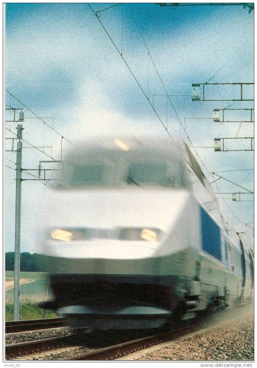 Carte Postale De France, Fdc, Sncf, Tgv, Par Le Tgv, Lille à 59 Mn De Paris, 26 Septembre 1993, Record De Vitesse 515km/ - Trains