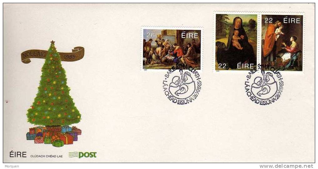 Carta F.D.C. IRLANDA, Eire  Tema Navidad 1985. Greetings - FDC