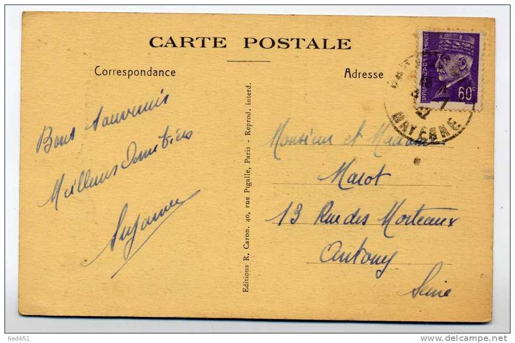 *** 53 *** PRE-EN-PAIL ***CARREFOUR DES ROUTES DE PARIS-BREST ET BAGNOLES DE L'ORNE *** Ed. Caron ** 1942 *** - Pre En Pail