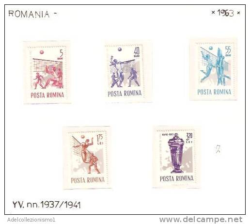 26241)foglio Romania 1963 - Con Francobolli Serie Sport Catalogo Yvert  1937/41 - Marcofilia