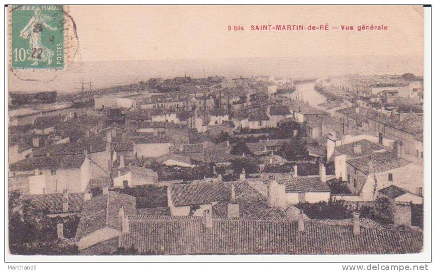 CHARENTE MARITIME.ILE DE RE SAINT MARTIN.VUE GENERALE  Cp Plie Coin Haut Droit Etat - Saint-Martin-de-Ré