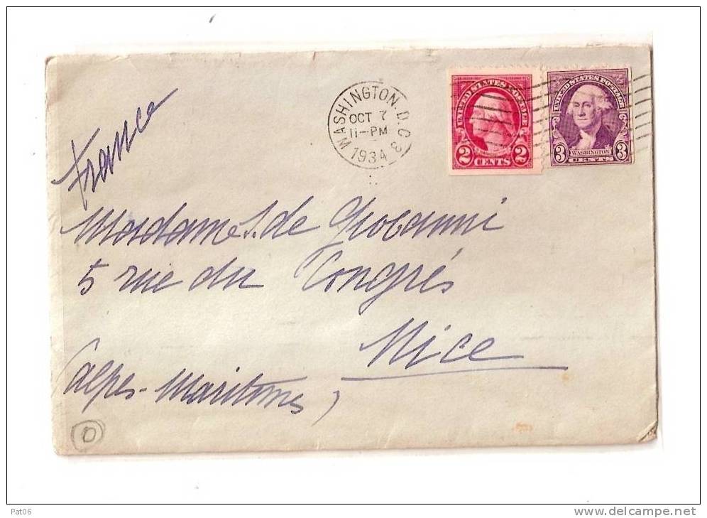 WASHINGTON   1934  / FRANCE - Covers & Documents