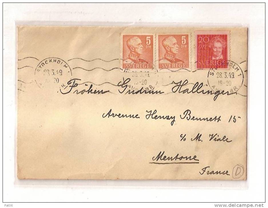 STOCKHOLM  1920   /  FRANCE - Lettres & Documents