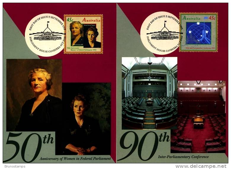 AUSTRALIA - 1998  WOMEN IN PARLIAMENT   TWO  MAXIMUM CARDS - Maximumkarten (MC)