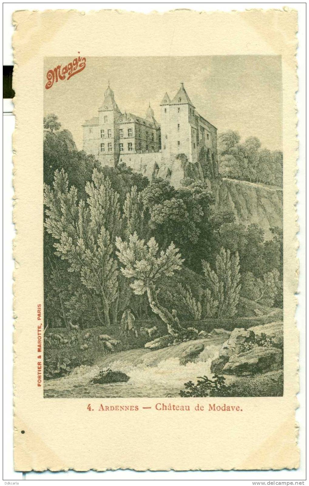 Modave - Reklamekaart MAGGI - Ardennes - Château De Modave - Gravure ! - Modave