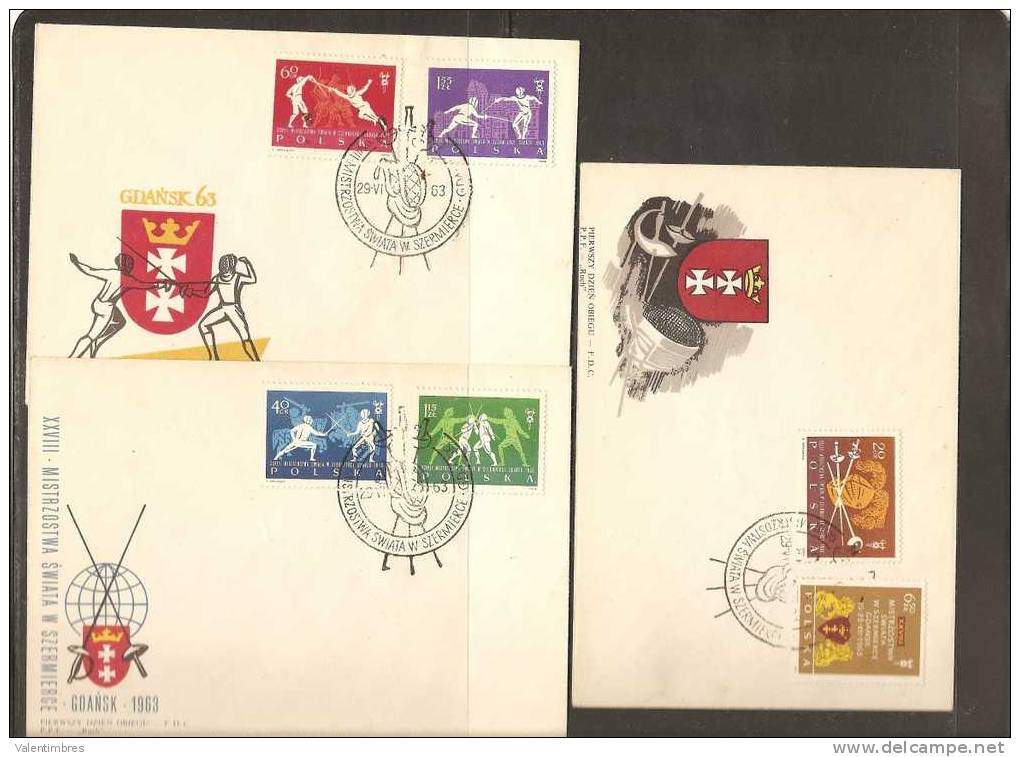 Pologne Poland Polen  FDC Championnat Escrime .Gdansk 1963 - Fencing